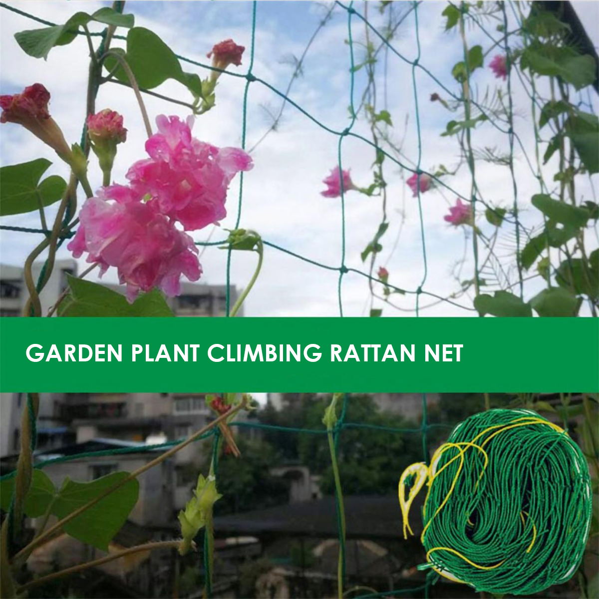 Garden Green Plants Climbing Net Mesh Plastic Support Net Climbing Bean Plant Nets Grow Net Thickened Line for Cucumber Grape