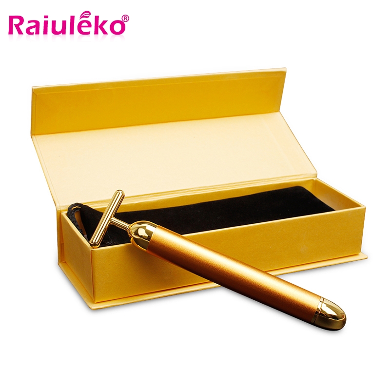 Slimming Face care 24k Gold Facial Wrinkle Lift Bar Vibration Beauty Equipment Facial Roller Massager Vibration Energy Bar