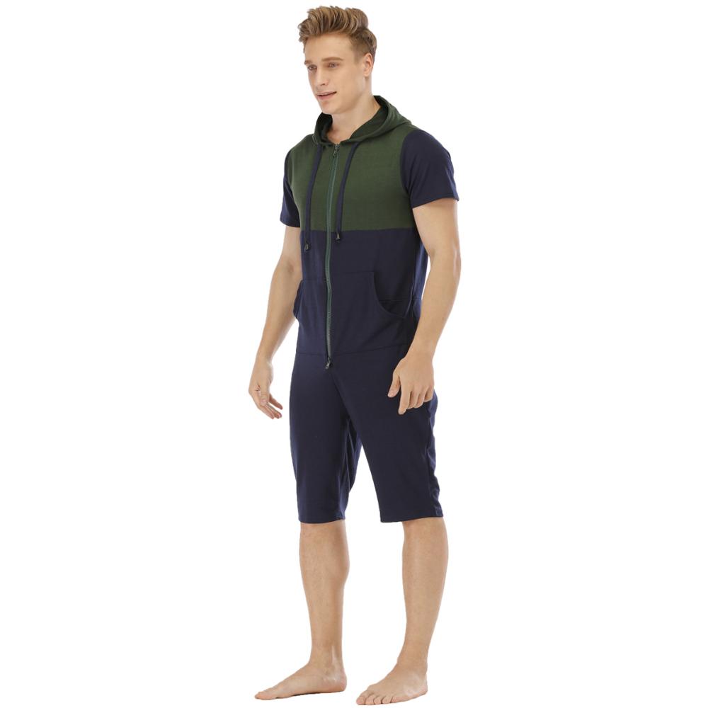 Men's Spring And Summer Short-sleeved Sweatshirt One-piece Home Wear Summer Casual Sleepwear Men Pajamas