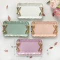 Nordic Creative Home Resin Cake Plate Dessert Dishes Butterfly Knot Household Goods Craft Gift Storage Tray Pink