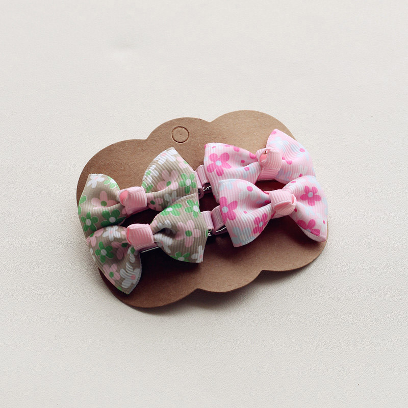 4Pcs/Lot Lovely Bowknot Baby Girl Hair Clips Hairpins Barrette Candy Color Princess Headwear Hair Accessories for Baby Girl