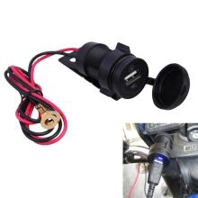 Waterproof Motorcycle USB Charger 12V Plastic Cover USB Charging Power Adapter with LED Indicator Light Black Moto Accessories