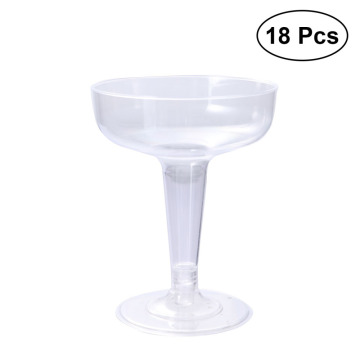 18pcs Champagne Glasses Disposable Creative Plastic Transparent Useful Wine Glasses Cup for Supplies