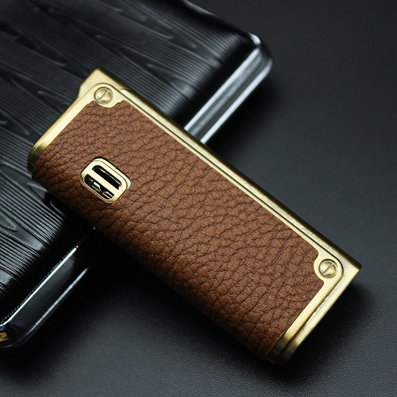 Leather Jet Lighter Gas Torch Turbo Lighter Gun Eagle Emboss Windproof Cigar Pipe Lighter 1300 C Butane No Gas