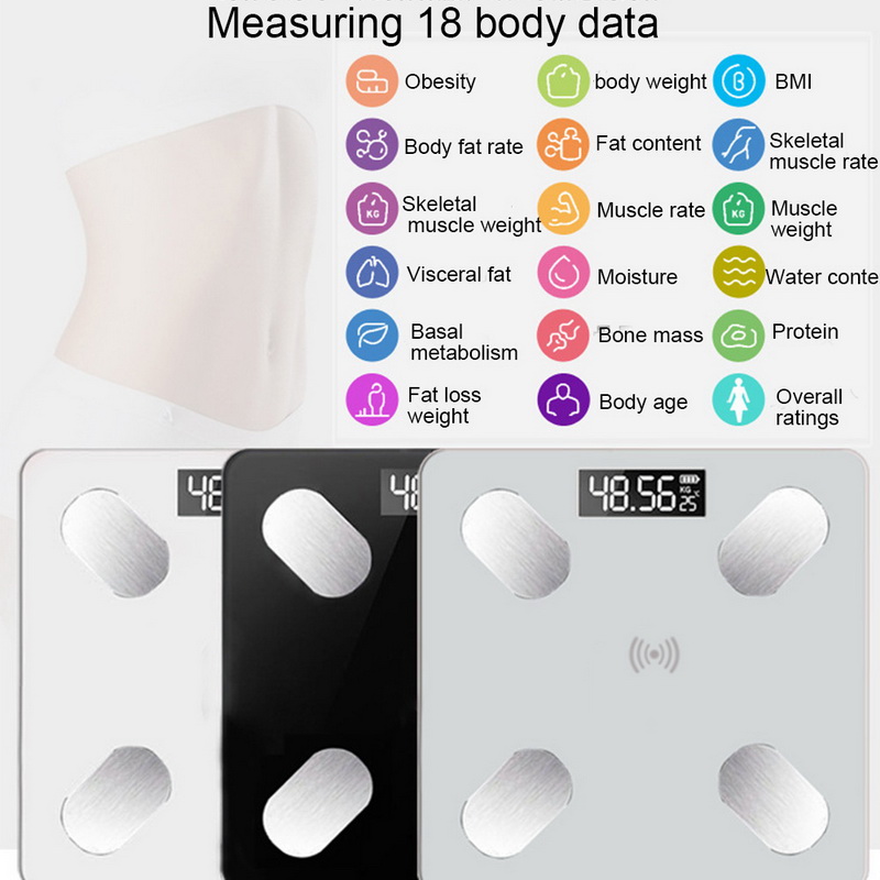 New Body Fat Scale Floor Scientific Smart Electronic LED Digital Weight Bathroom Balance Bluetooth APP Android or IOS Bluetooth1