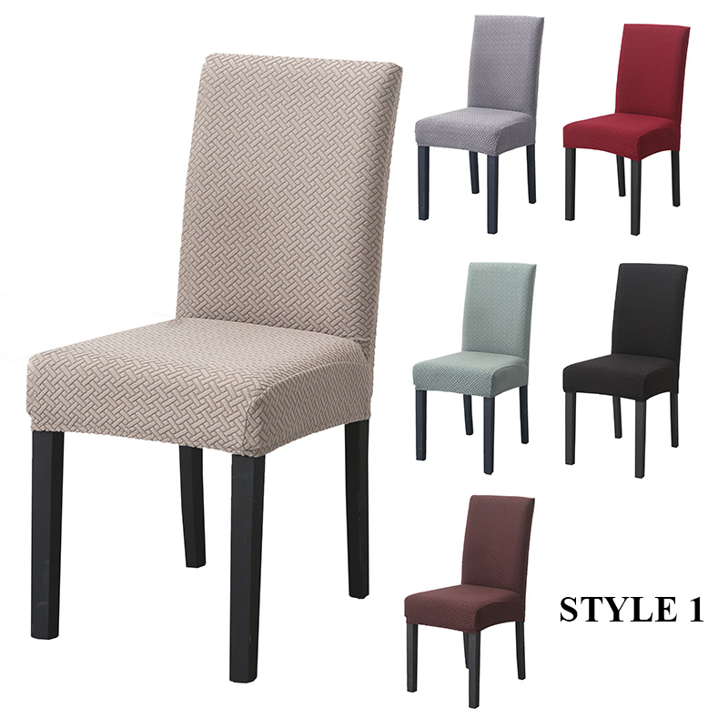 4 Types Dining Chair Cover Spandex Jacquard Kitchen Dining Room Chair Slipcover Protector Case for Chair Seat Elastic Stretch