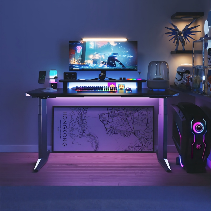 Black E Sports Game Standing Desk