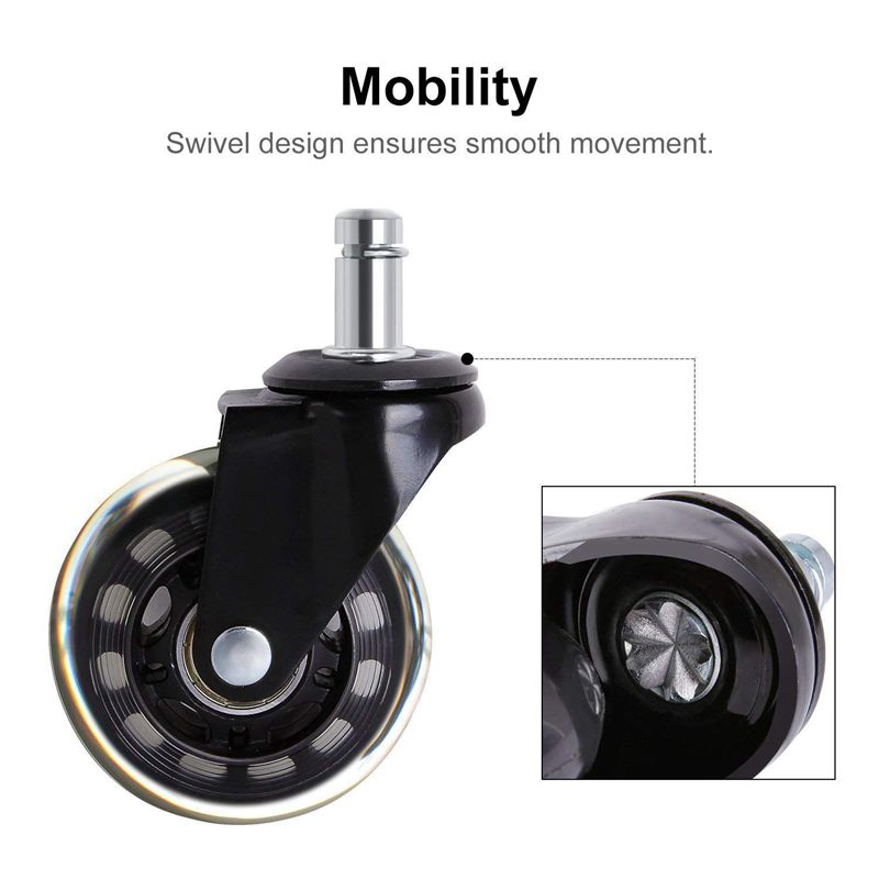 Drum,wheels for office,Replacement Wheels for Your Desk Chair, Quiet Rolling Casters Perfect for Hardwood Floors