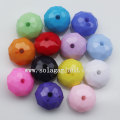 Acrylic Faceted Oval buckle European Beads with Opaque Color