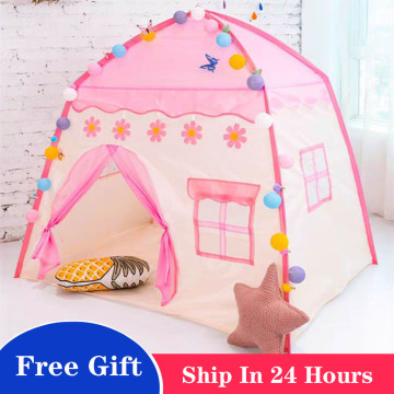 1.3M Portable Children's Tent Wigwam Folding Kids Tents Tipi Baby Play House Large Girls Pink Princess Castle Child Room Decor