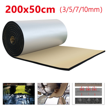 50*200CM Aluminum Foil Sound Deadener Insulation Mat Noise Heat Shield Insulation Car Deadening Foam Cotton Sound 3/5/7/10mm