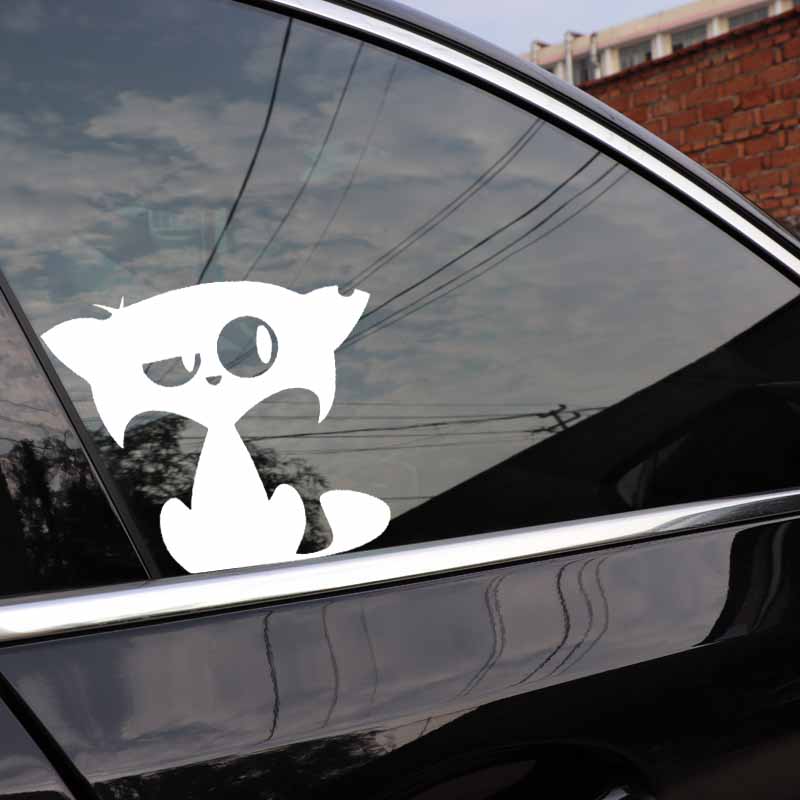 YJZT 15X12.9CM Sweet Kitty Car Sticker Funny Car Bumper Window Vinyl Decal Cat Black/Silver C24-1675