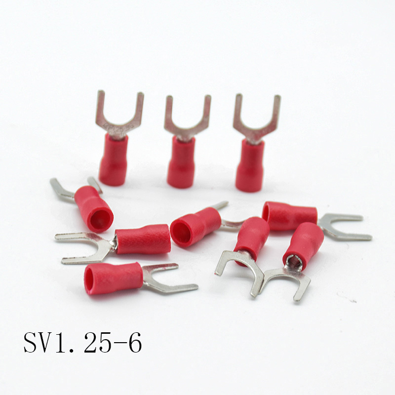 50pcs/2pcs SV1.25-3/4/5/6/8 Furcate Terminal Cable Wire Connector Insulated Wiring Terminals electrical Lug crimp terminal