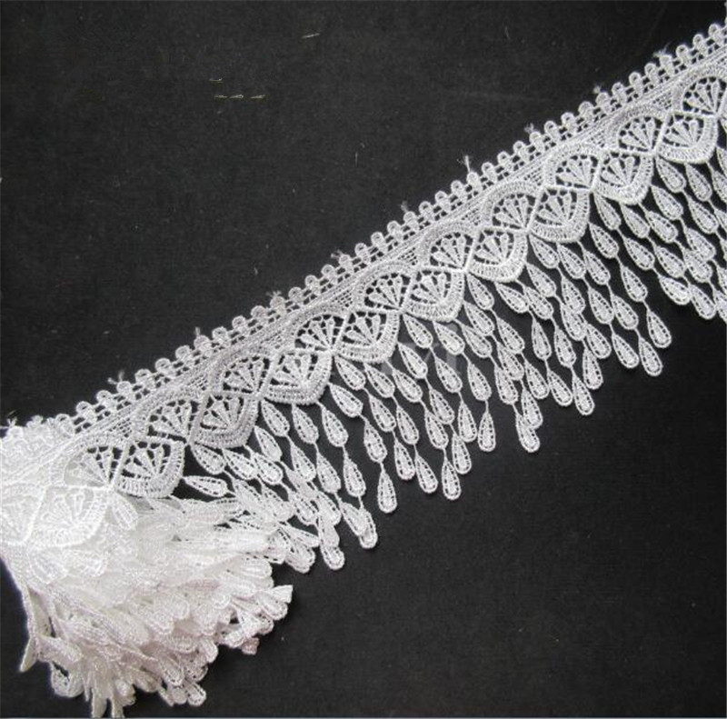 2 yard Polyester Fringe Tassel Embroidered Lace Trim Applique Ribbon Fabric Handmade DIY Sewing Craft For Apparel Decoration