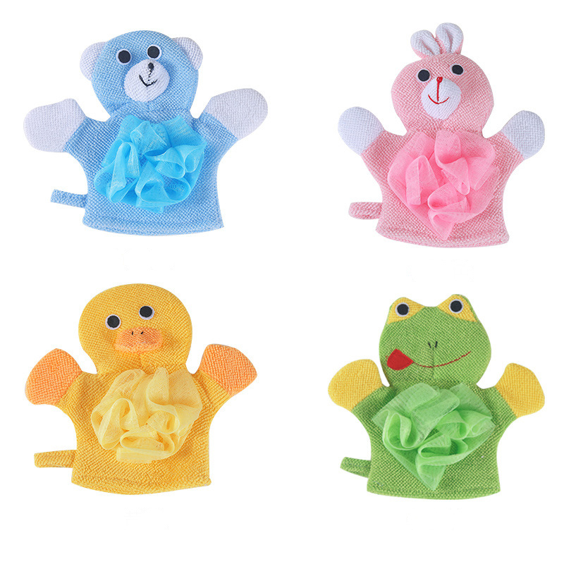 Baby Bath Soft Brushes Towels Cartoon Animal Shape Shower Gloves Washcloth for Bathing Children's Wash Clean Shower Massage