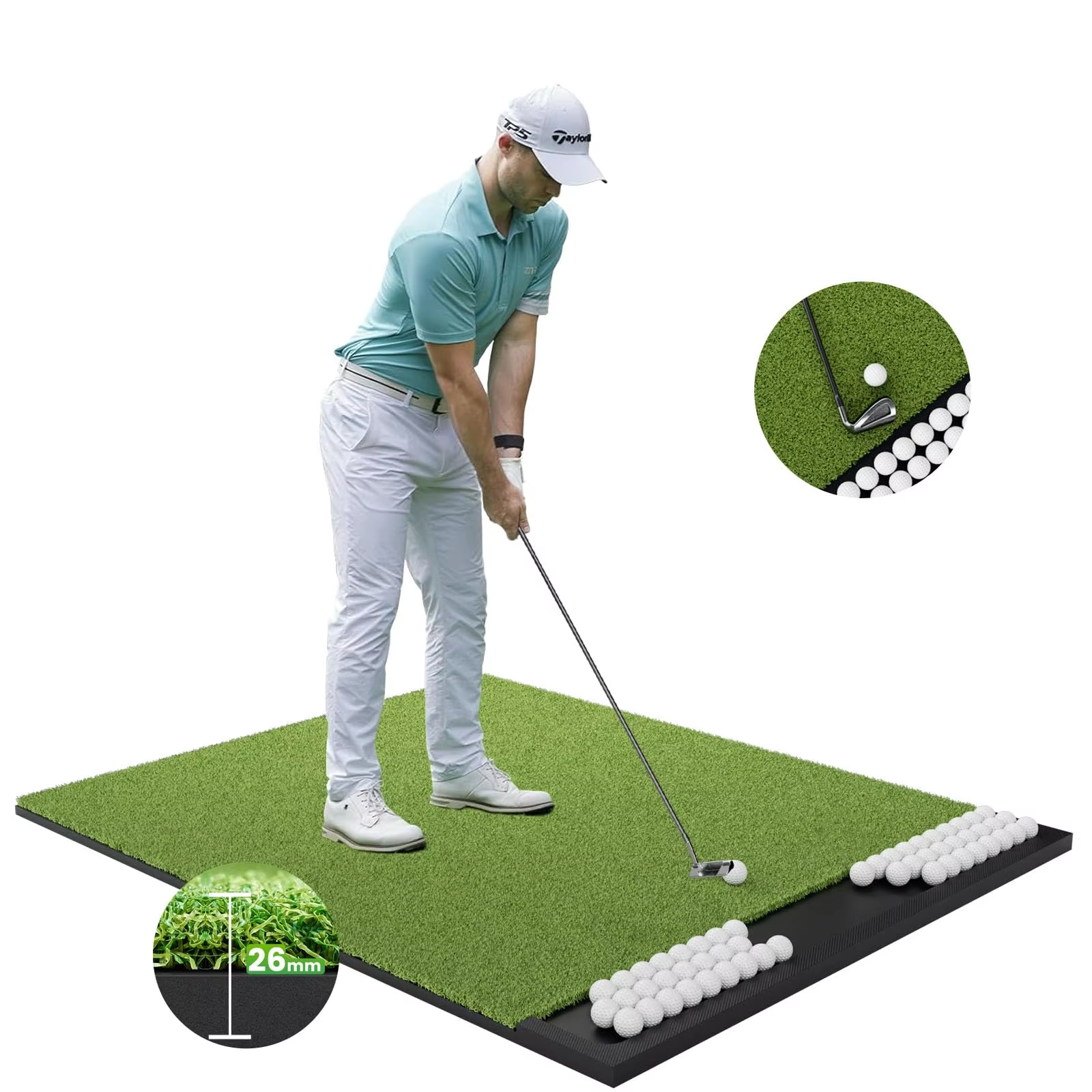 GP Golf Hitting Mat Ball Dispenser 6x4 ft 2