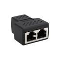 Double Ports Plug 1 To 2 RJ45 Splitter Network Adapter Connector Split Cable Network Extender Extension Connector Ethernet LAN