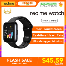realme Watch Smart Watch Heart Rate Blood-oxygen Monitor Notifications IP68 Sports 1.4" Touchscreen Personalized Watch Faces