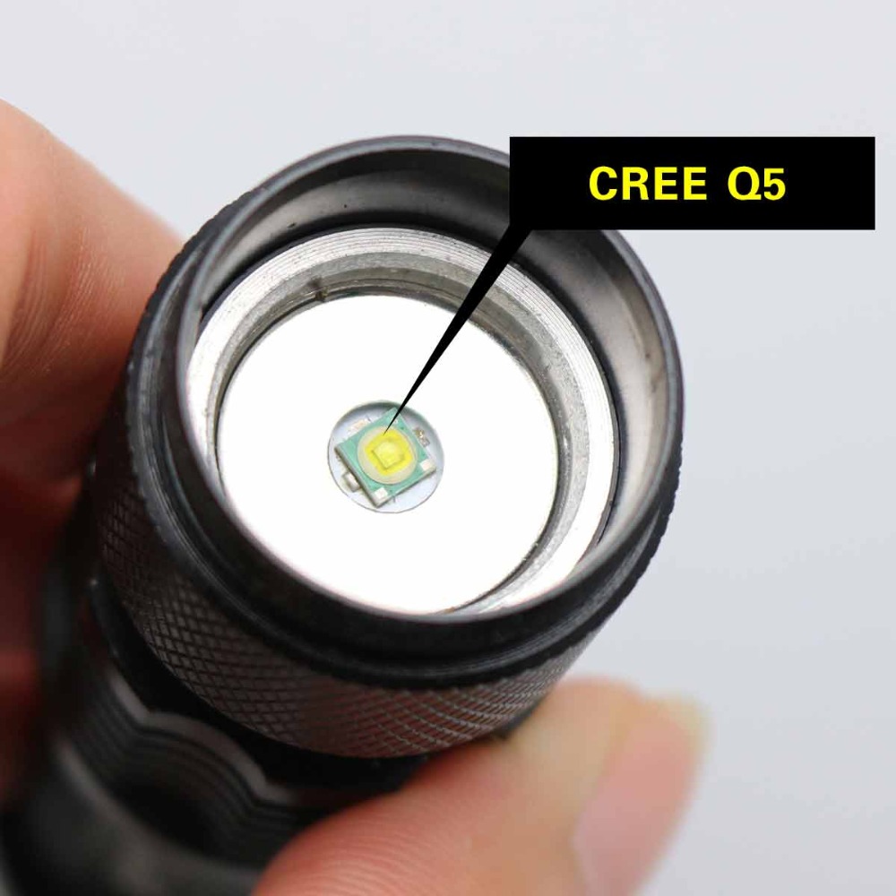 AmmToo Mini Led Flashlight Gree Q5 LED Adjustable Zoom Focus Torch Lamp Penlight Waterproof For Outdoor14500 Battery or 1*AA