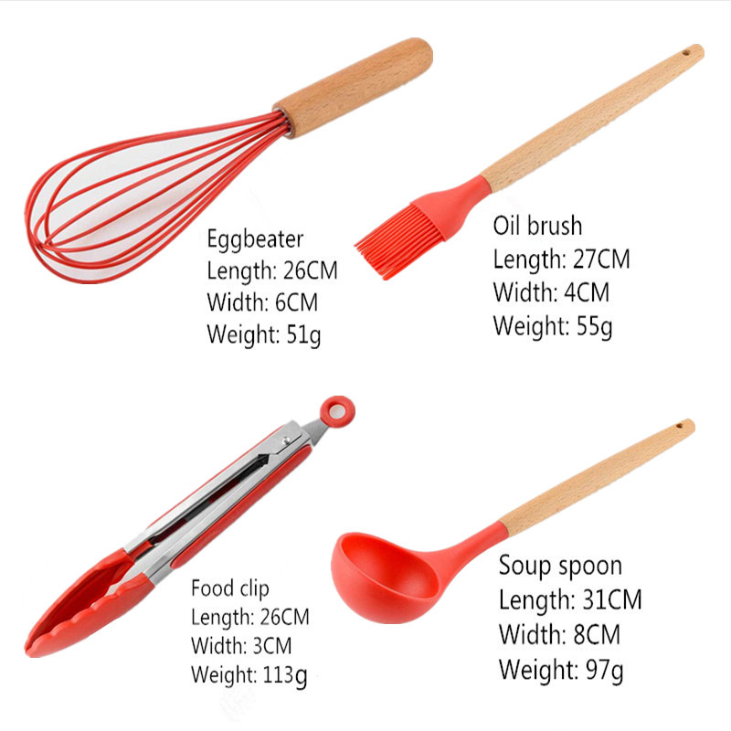 9/11PCS Silicone Kitchenware Non-stick Cookware Cooking Tools Spatula Ladle Egg Beaters Shovel Spoon Soup Kitchen Utensils Set