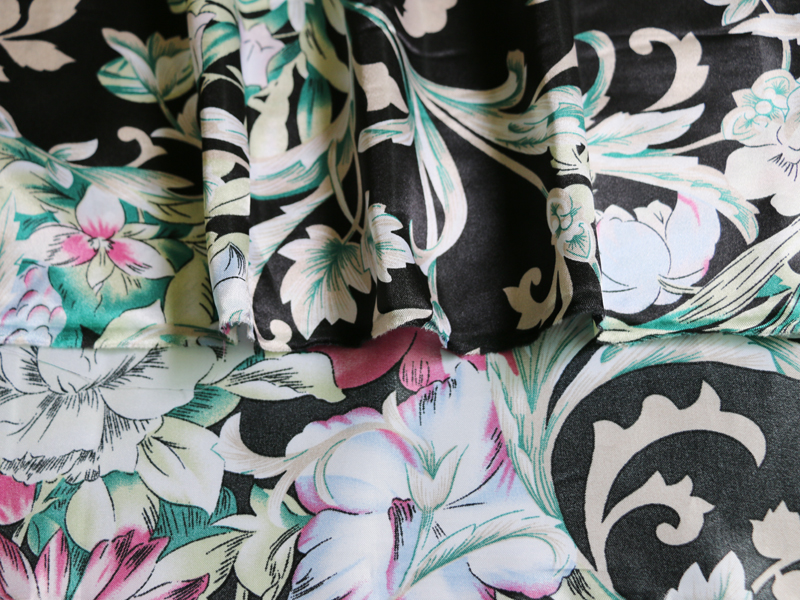 vintage fabric satin print material for dress shirt scarf blanket