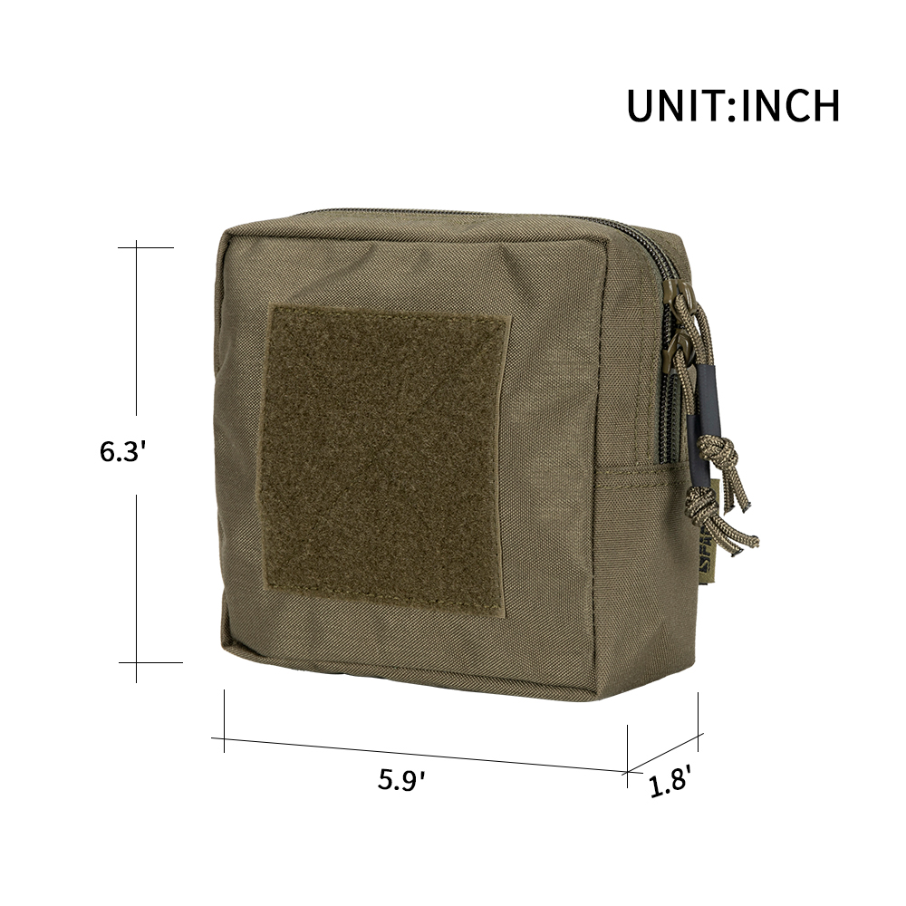 EXCELLENT ELITE SPANKER Square Zipper Sundry Bag Tatical Zipped Side Molle Pocket Storage Pack EDC Waist Pouch