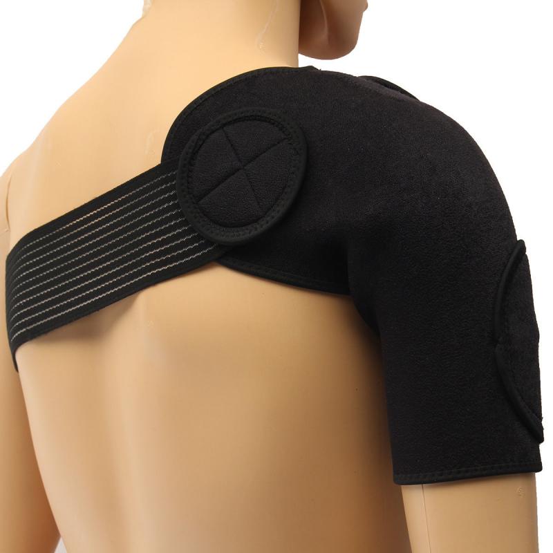 Sports Elastic Single Shoulder Brace Support Strap Wrap Belt Band Pad Shoulder Care Bandage Black Single Arm Belt Back Support