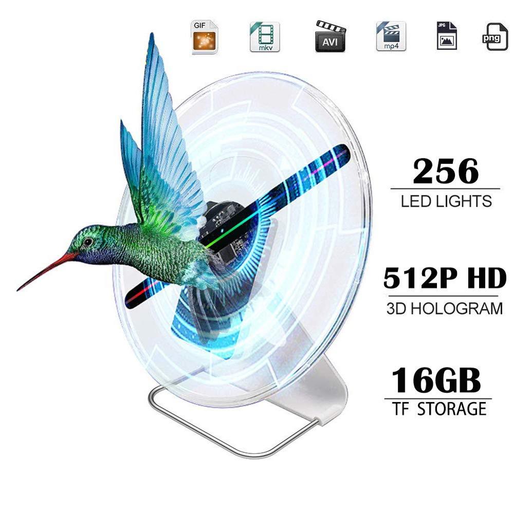 AUSIDA 30CM 3D hologram fan Advertising Projector light display holographic Battery powered rechargeable Desktop LED fan