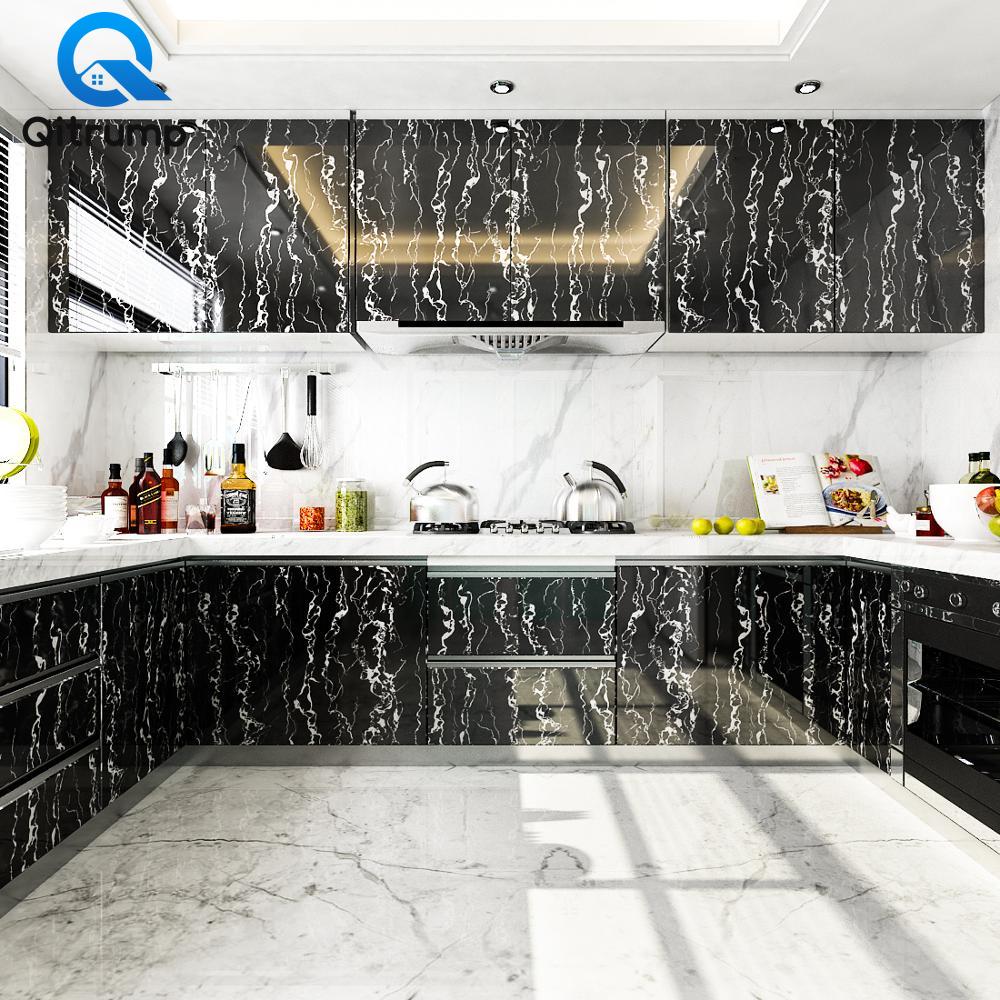 Modern DIY Marble PVC Wall Stickers Room Decor Film Self Adhesive Wallpaper Kitchen Cabinet Contact Paper Waterproof Wallpaper