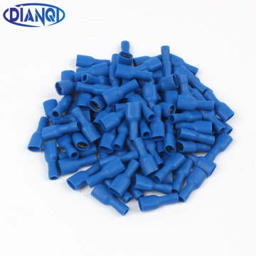 FDFD2-250 FDFD2.5-250 Female Insulated Electrical Crimp Terminal for 1.5-2.5mm2 Connectors Cable Wire Connector 100PCS/Pack FDFD