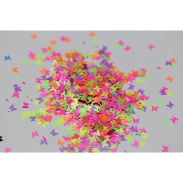 Neon Solvent Resistant Butterfly Glitter Spangles for nail art and Other DIY decoration