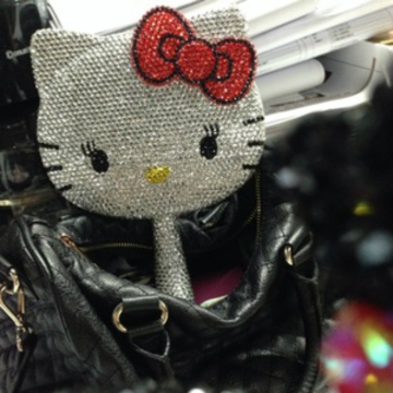 Sparkling Hand-held Mirror Kitty Bling Car Decor Colorful Kawaii Makeup Decorative Mirrors Gifts for Girlfriend Mirror Decor