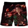 Summer boys shorts 3D Demon Slayer teenage big kids boys beach shorts children's pants clothing Kimetsu no Yaiba Costume