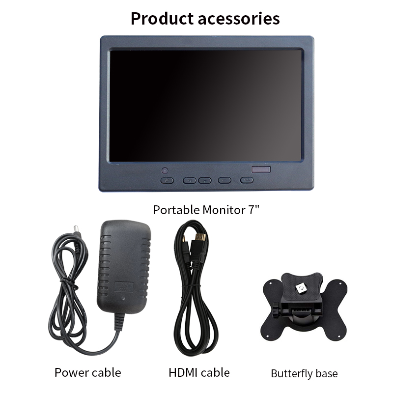 7 inch touch monitor HDMI VGA pc mini small lcd CCTV hd portable monitor display TFT 1024*600 for Car Reverse Rearview ps4