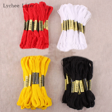 Lychee Life 24Pcs/lot Polyester Cross Stitching Thread Embroidered Sewing Thread For Garment Clothes Making Materials