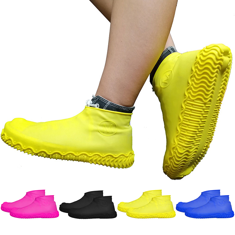 S/M/L Recyclable Silicone Overshoes Reusable Waterproof Rainproof Shoes Covers Outdoor Camping Slip-resistant Rubber Protectors