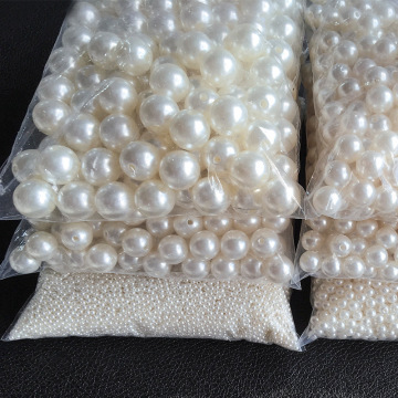 3-16mm Pearl Beads ABS Loose Round Beads With Holes Craft For Fashion Jewelry Making White Beige DIY Imitation Garment Beads