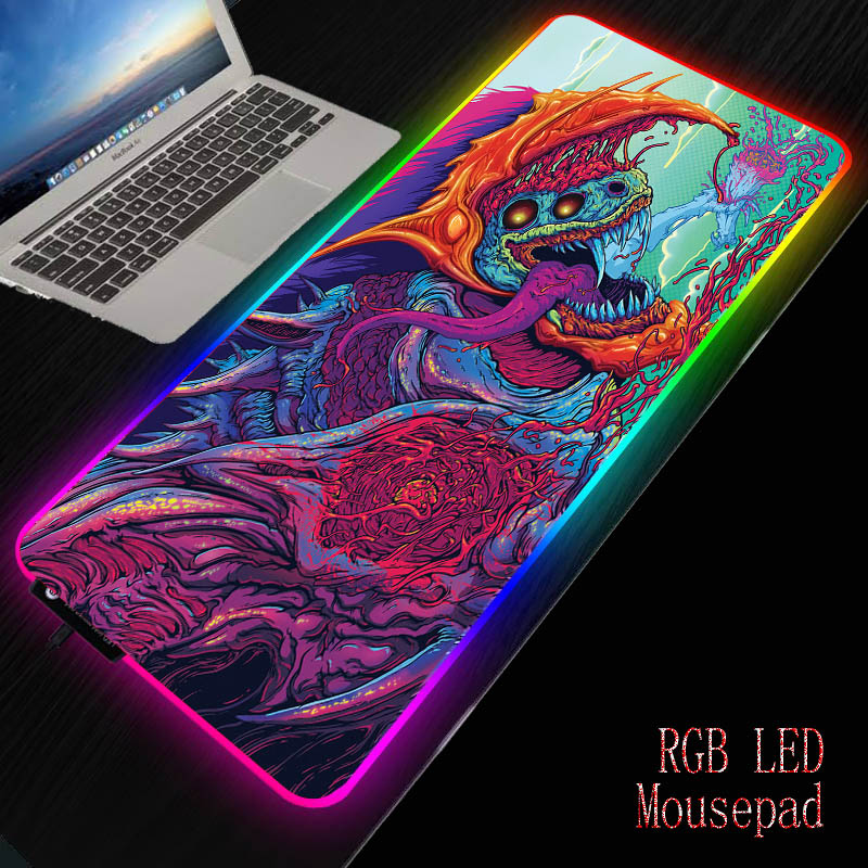 XGZBig Large Gaming RGB Mousepad XL Gamer Mat Mouse Pad for Cs Go Hyper Beast PC Computer Led Backlight XXL Keyboard Desk Mat