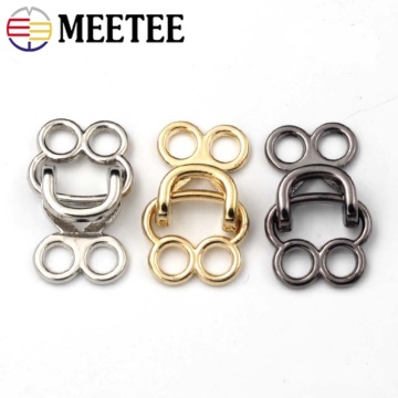 Meetee 10Pcs 18/23/27mm Garment Pants Hooks Trousers Skirts Metal Buttons DIY Coat Fur Collar Hook Decor Sewing Accessory F3-1