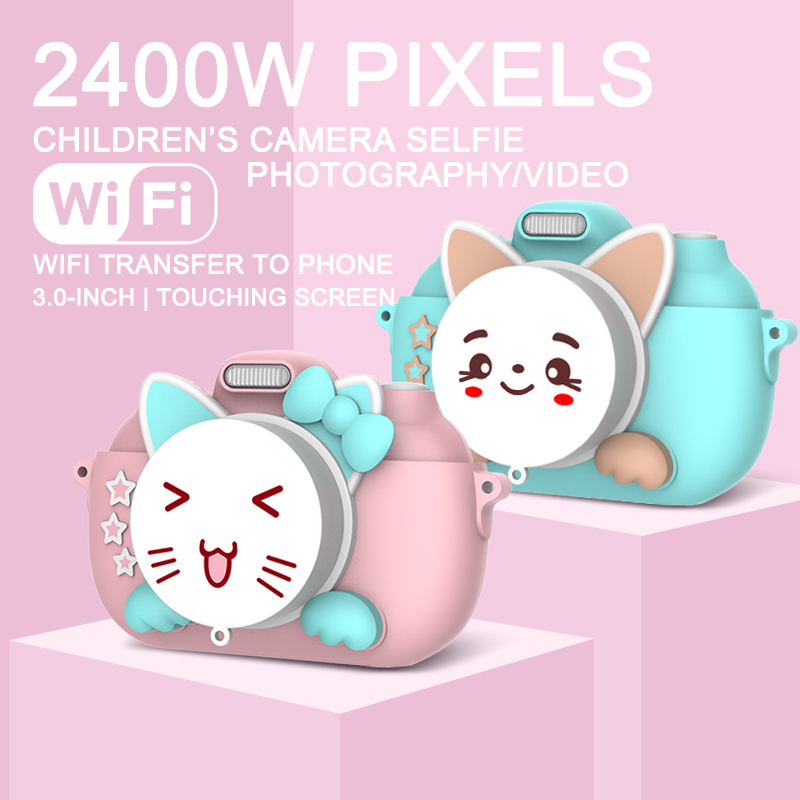 Dual camera with WiFi cute children HD digital camera photo mini camera sports video recorder educational toys Kids Camera