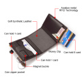 DIENQI Rfid Card Holder Wallet Genuine Leather Skin Metal Men Smart Minimalist Wallet 2020 Cardholder Spain Card Holder sticker