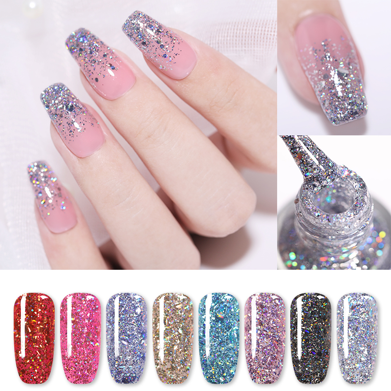 NICOLE DIARY Magnetic Nail Polish Colorful Sequins Soak Off Nail Art Polish varnish Varnish Nail Designs DIY 6ml