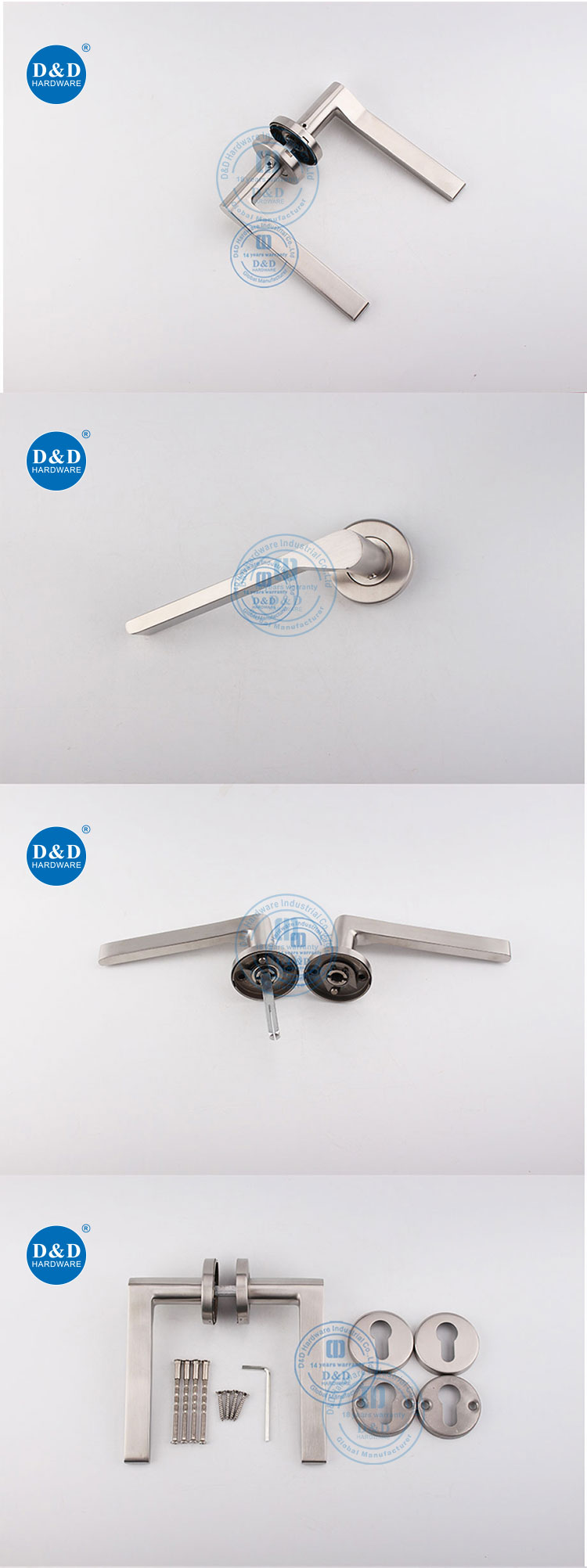 D&D Composite Door Hardware Stainless Steel Hollow Lever Handle (Tube Type)