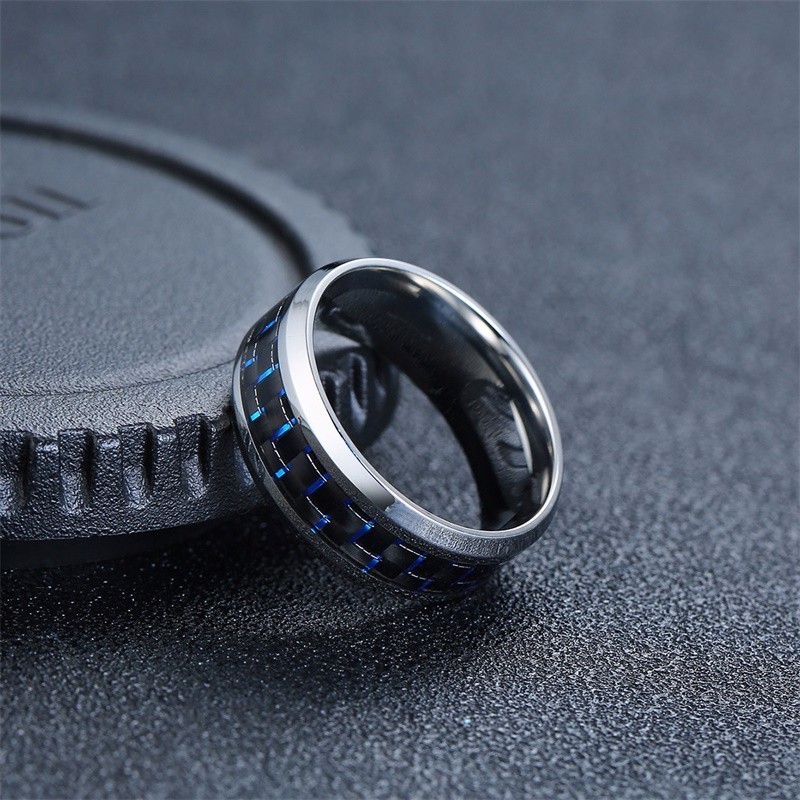 Vnox Engraved Leo Rings for Men 8mm Stainless Steel Twelve Constellations Anel Male Classic Carbon Fiber Ring