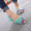 Women Sandals 2020 Hot Summer New Candy Color Women Shoes Peep Toe Stappy Beach Valentine Rainbow Clogs Jelly Shoes Woman Flats