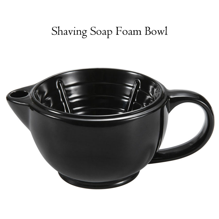 1 Set Shaving Bowl Funnel Plug Kit Thermal Insulation Shaving Soap Foam Bowls Filled Hot Water Foam Bowl Shaving Accessories
