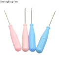 2PCS Steel Stitcher Sewing Awl Shoes Bags Hole Hook DIY Handmade Leather Tools Plastic Handle Cone Needle Shoe Repair Needles