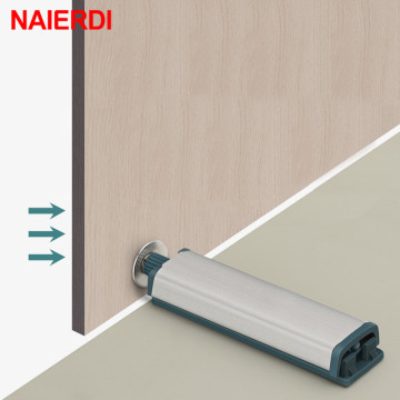 NAIERDI 10PCS Stainless Steel Door Stopper Cabinet Catches Push to Open Touch Damper Buffer Quiet Closer Furniture Hardware