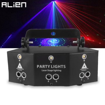 ALIEN 9 Eye RGB Disco DJ Beam Laser Light Projector DMX Remote Strobe Stage Lighting Effect Xmas Party Holiday Halloween Lights