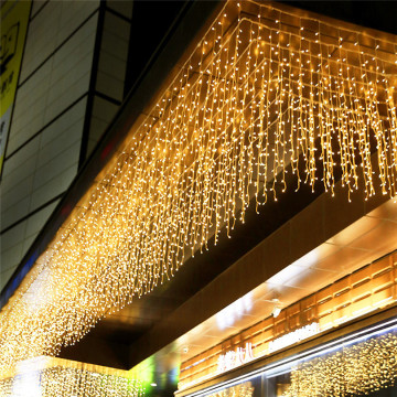 4.6M Waterproof Outdoor Christmas Light Led Curtain Icicle String Lights Droop 0.4-0.6m Garlands Fairy Eaves Decorative Lights